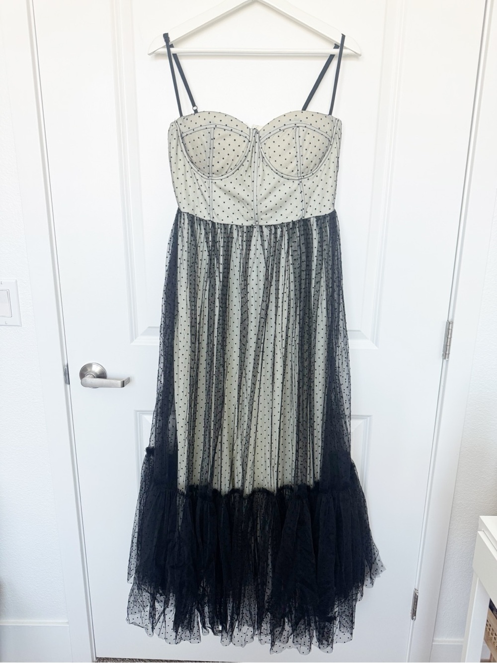 NWT Giffniseti Polka Dot Tulle Maxi Dress with Bustier Whimsical XL